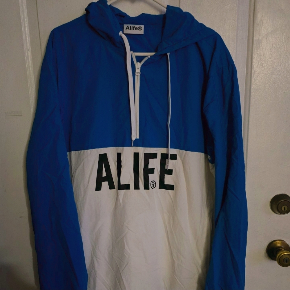 Alife Two-Tone Blue and White Pullover